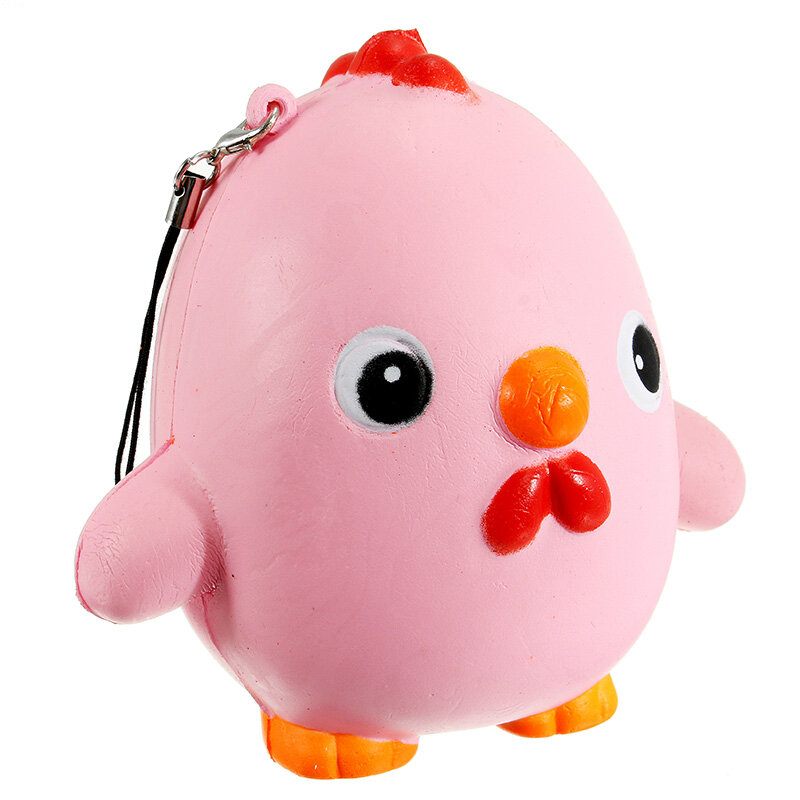 Squishy Pink Chicken Jumbo 10cm Slow Rising Collection Ajándék Dekor Puha Játék Telefontáska Szíj