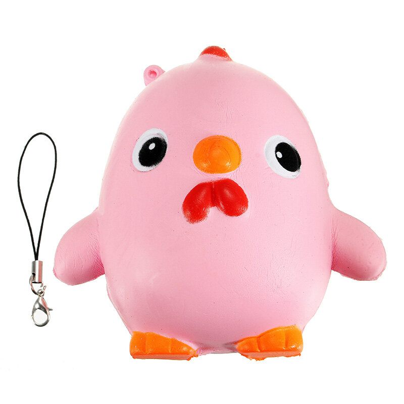 Squishy Pink Chicken Jumbo 10cm Slow Rising Collection Ajándék Dekor Puha Játék Telefontáska Szíj