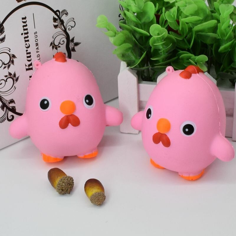 Squishy Pink Chicken Jumbo 10cm Slow Rising Collection Ajándék Dekor Puha Játék Telefontáska Szíj