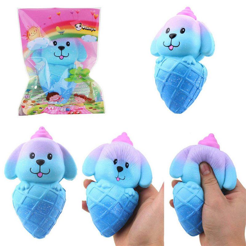 Vlampo Squishy 16*10 cm-es Lassan Kelő Kutyafagylalt Csomagolással Kollekció Ajándék Puha Játék