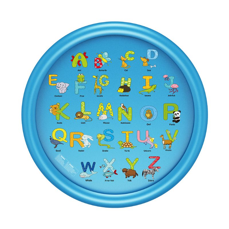 Wevon Splash Pad 67hüvelyk Sprinkle Play Mat Sprinkler Pad Gyerekeknek Öntöző Medence Kültéri Vízi Játékok Tanulási Oktató Vatta Kisgyermekeknek Fiúknak Lányoknak