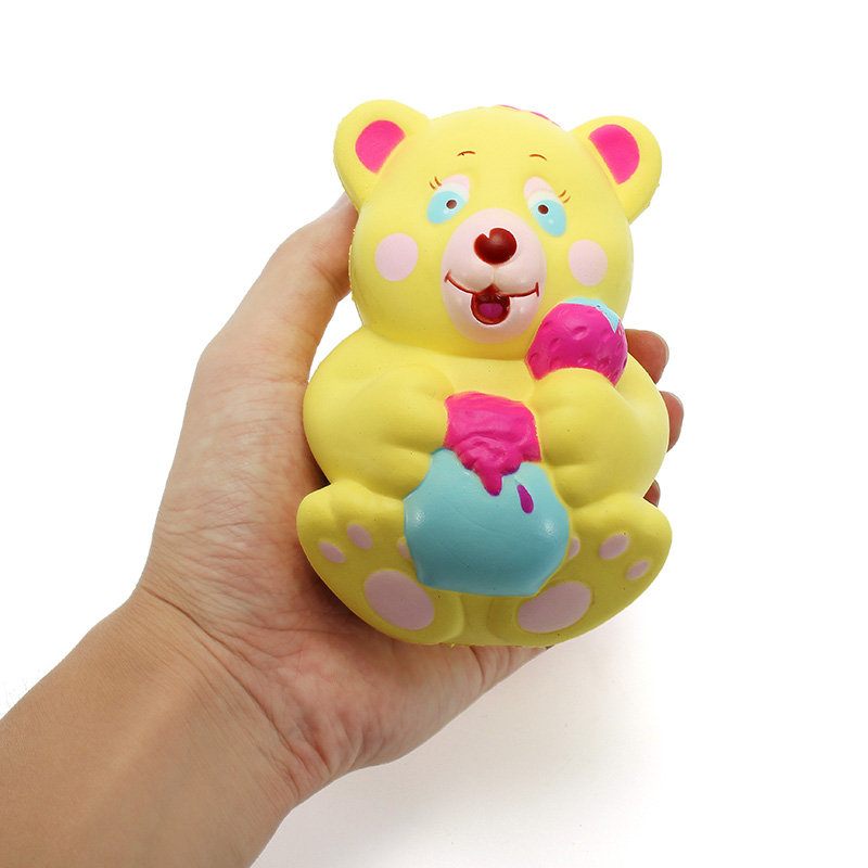 Xinda Squishy Eper Medve Mézesedényt Tartó 12 cm-es Lassan Emelkedő Csomagolással Ajándék Gyűjtemény