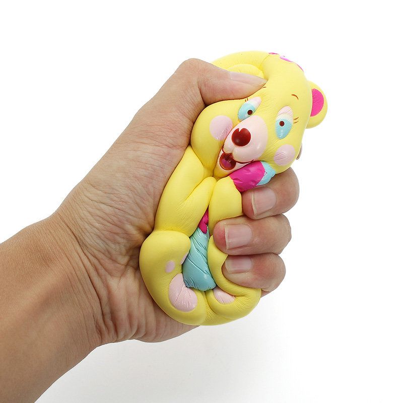 Xinda Squishy Eper Medve Mézesedényt Tartó 12 cm-es Lassan Emelkedő Csomagolással Ajándék Gyűjtemény