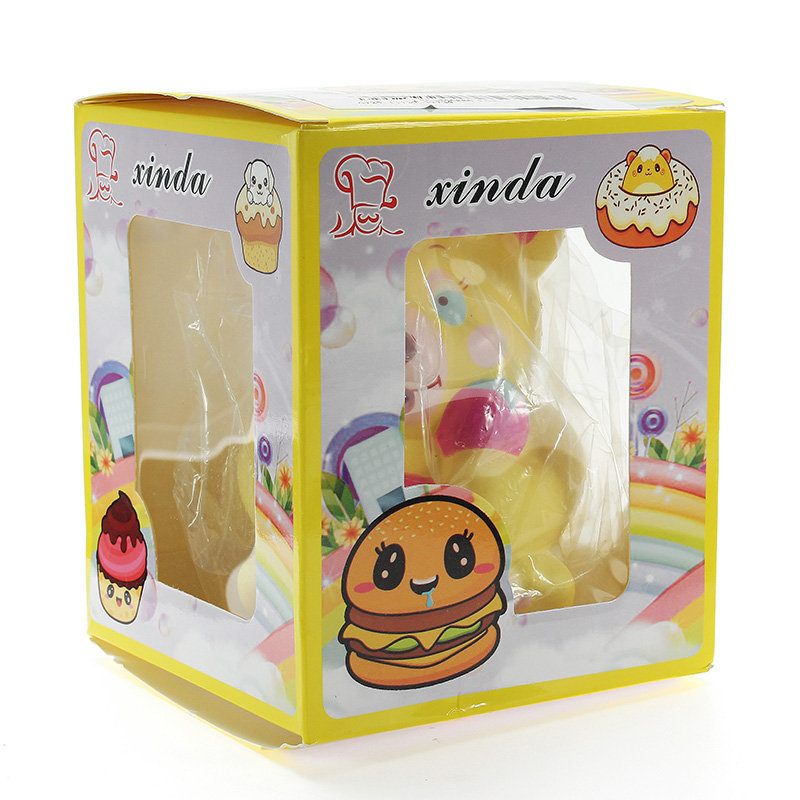 Xinda Squishy Eper Medve Mézesedényt Tartó 12 cm-es Lassan Emelkedő Csomagolással Ajándék Gyűjtemény