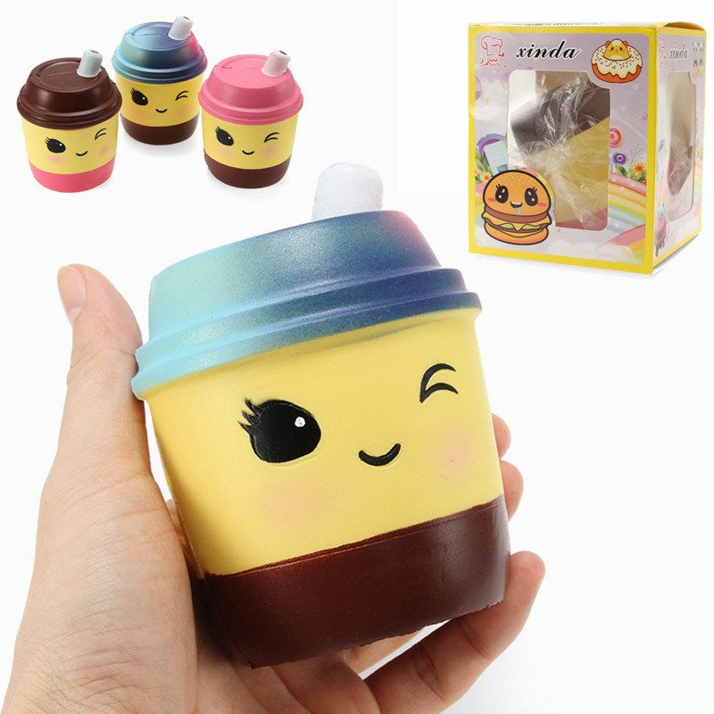 Xinda Squishy Milk Tea Csésze 10 cm-es Puha Lassan Kelő Csomagolással Gyűjtemény Ajándék Dekor Játék