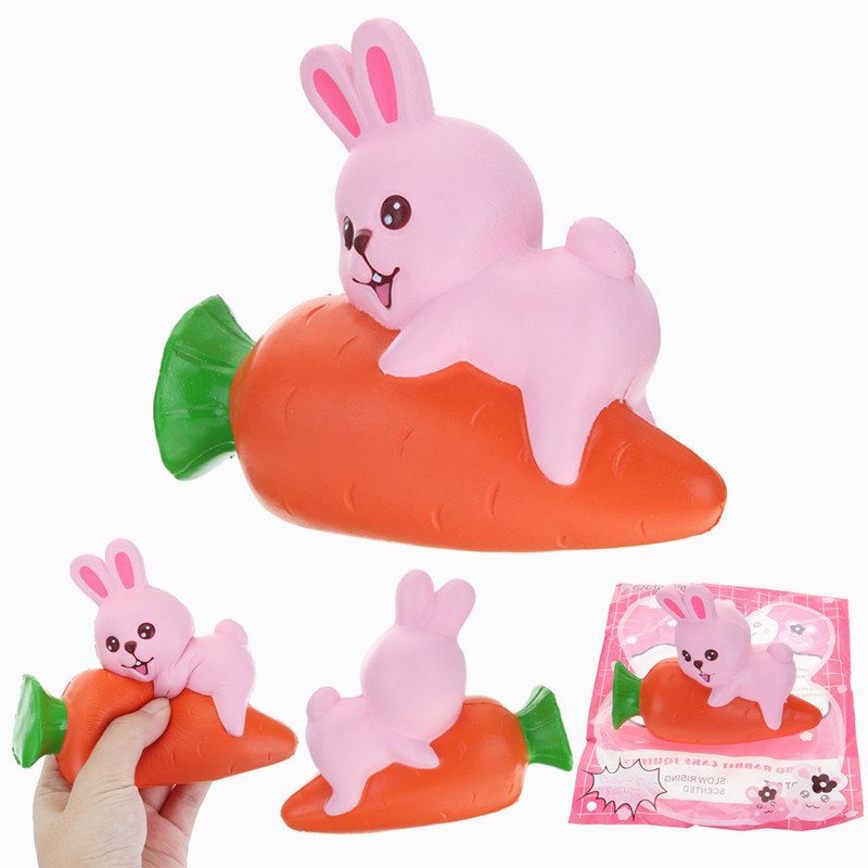 Yunxin Squishy Nyuszi Sárgarépa 13 cm-es Lassan Kúszik Csomagolás Gyűjtemény Ajándék Dekor Játék