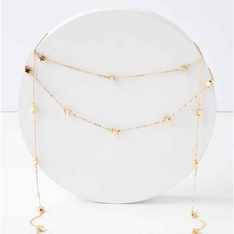 Többrétegű Bojt Nyaklánc Női Medál Star Long Choker Láncos Nőknek És Lányoknak