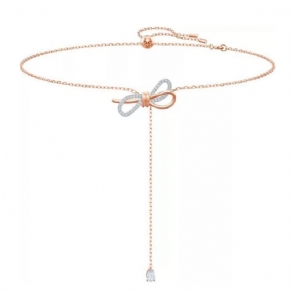 Bow Knot Dainty Choker Arany Nyaklánc Női Ékszer Ajándék Lánc Mesterséges Gyémánttal Elegáns És Gyönyörű Születésnapi Évfordulóra