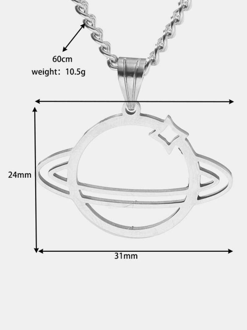 Divatos Hip-hop Üreges Bolygó Alakú Függőlánc Titán Acél Nyaklánc