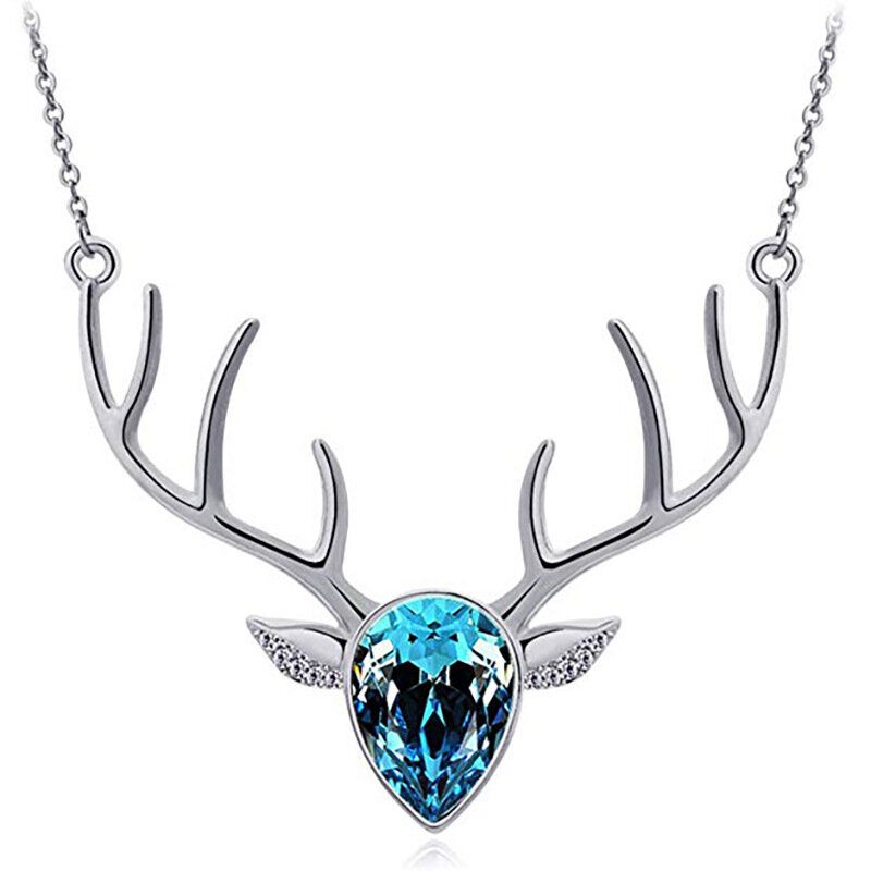 Elegáns Deer Crystal Nyaklánc Sliver Medál Rövid Stílusú Nőknek