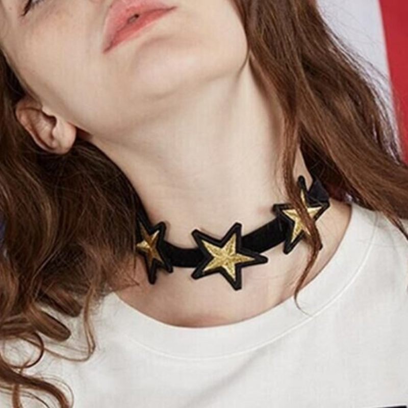 Punk Choker Nyaklánc Star Flanel Gallér