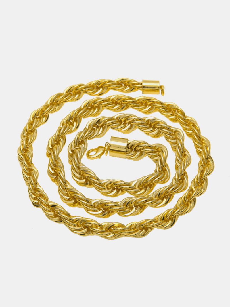 Trendi Hip Hop Galvanizáló Twist Chain Vas Nyaklánc