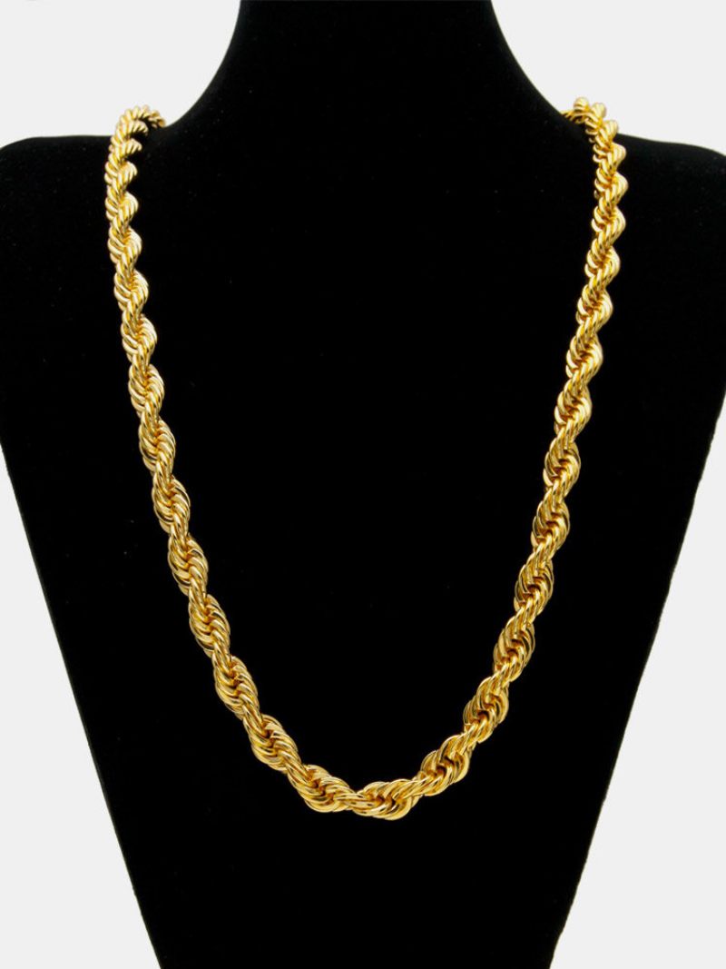 Trendi Hip Hop Galvanizáló Twist Chain Vas Nyaklánc