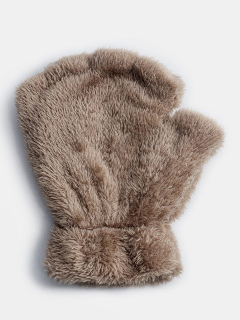 Cat Claw Gloves Félujjas Meleg Plüsskesztyű