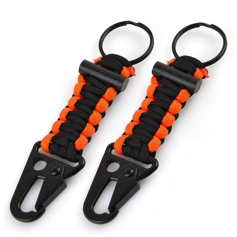 Paracord Karabiner Túlélő Kulcstartó Firestarter 2 Csomag Kültéri Felszerelés Túrázáshoz Kempingezéshez Vadászat Horgászathoz