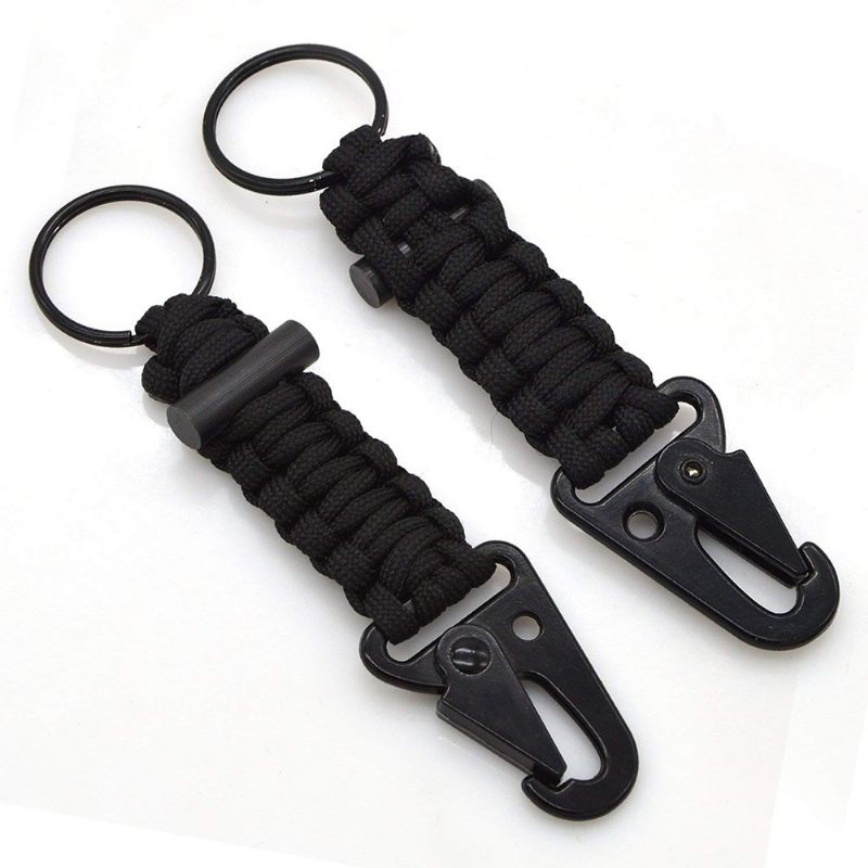 Paracord Karabiner Túlélő Kulcstartó Firestarter 2 Csomag Kültéri Felszerelés Túrázáshoz Kempingezéshez Vadászat Horgászathoz