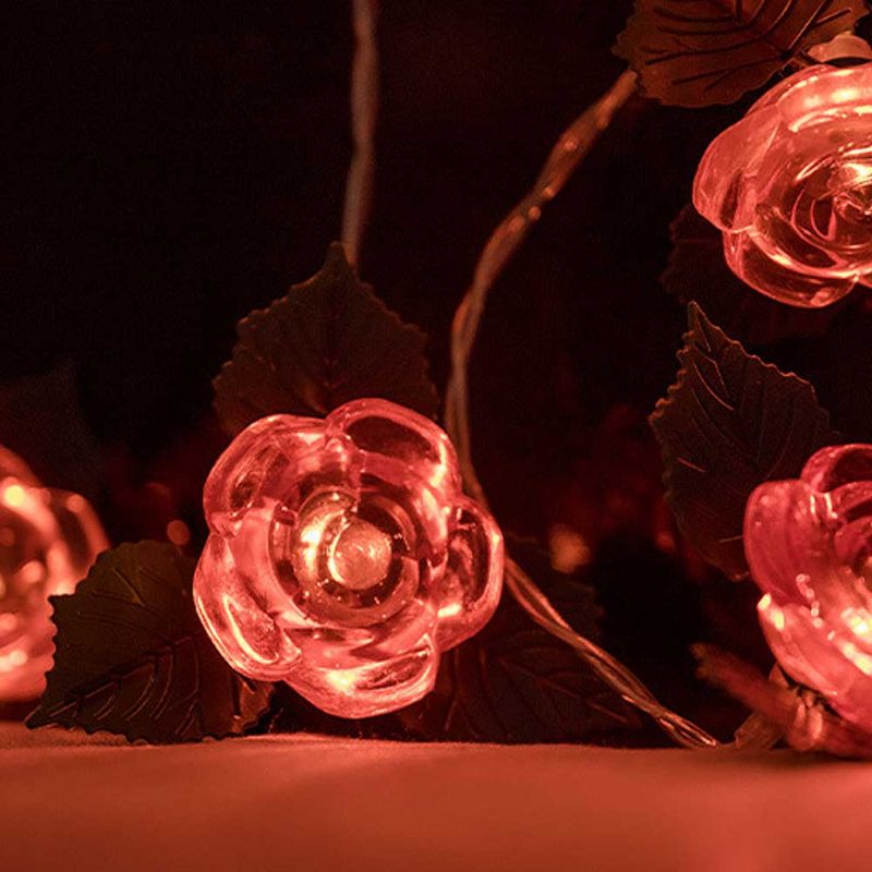 Led Rózsa Virágfüzér Lámpák Réz Drót Elemmel Működő Romantikus Rózsalámpa Esküvőre Otthoni Buli Születésnapi Fesztivál Beltéri Kültéri Dekorációk