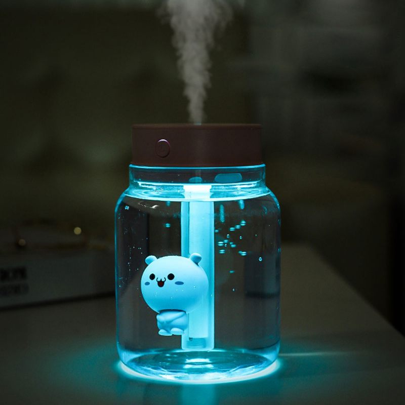 Mute Night Light Párásító Candy Bottle Irodai Otthoni Használatra 400 Ml Kapacitás