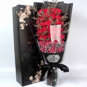 Tartósított Friss Rózsa Száraz Virággal Valentin-napra Romantikus Luxus Díszdobozban Barátnőnek