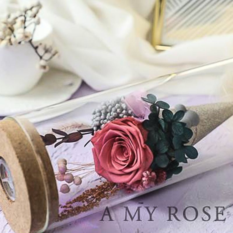 Üvegpalack Örök Rózsa Led Fénnyel Megőrzött Igazi Virág Romantikus Ajándék Szerelmes Valentin-napi Házassági Évfordulóra