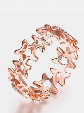 Egyszerű Női Gyűrű Rose Gold Hollow Star