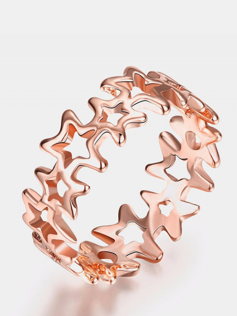 Egyszerű Női Gyűrű Rose Gold Hollow Star