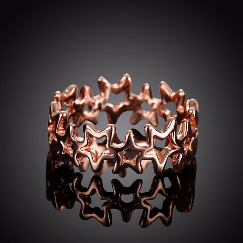 Egyszerű Női Gyűrű Rose Gold Hollow Star