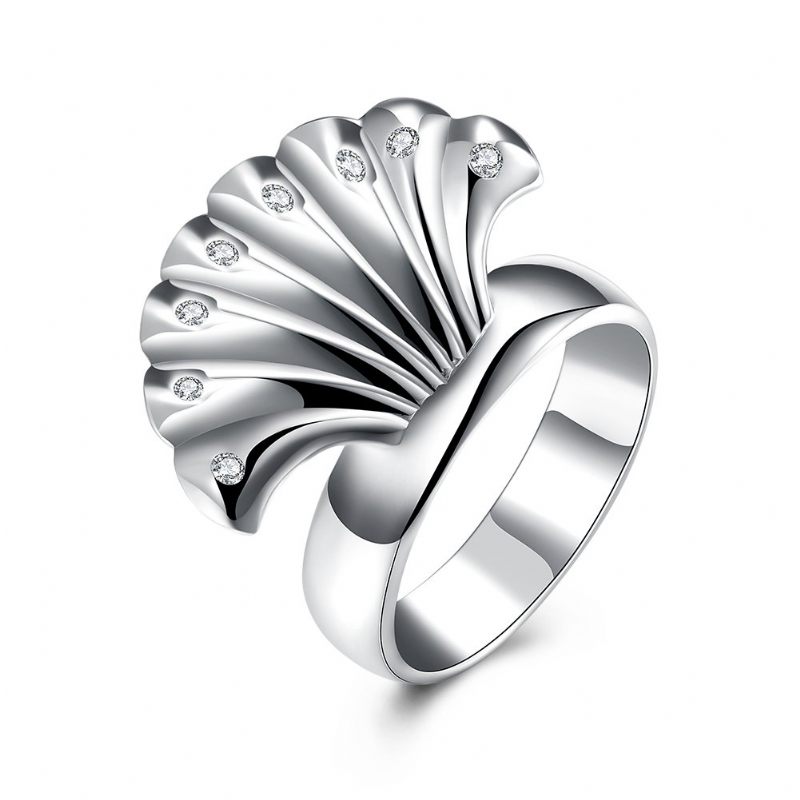 Yueyin Luxury Ring Elegant Shell Cirkon Gyűrű