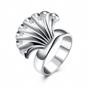 Yueyin Luxury Ring Elegant Shell Cirkon Gyűrű