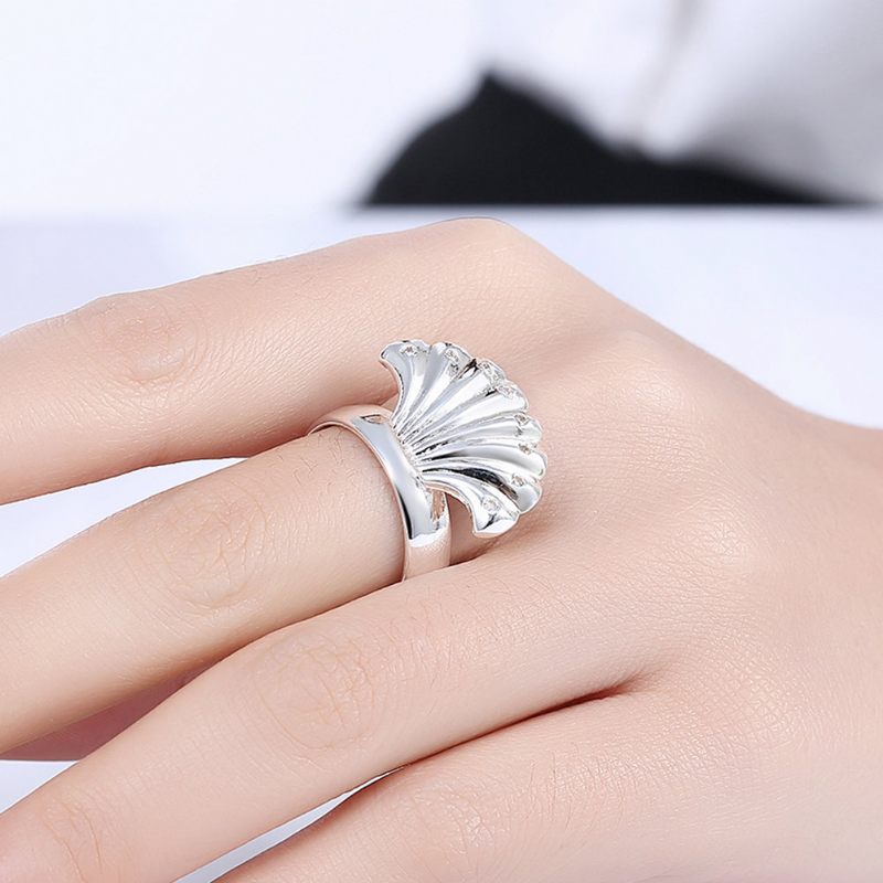 Yueyin Luxury Ring Elegant Shell Cirkon Gyűrű