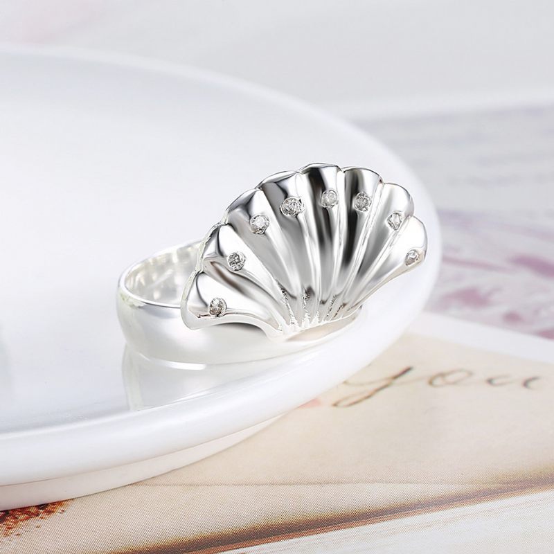 Yueyin Luxury Ring Elegant Shell Cirkon Gyűrű