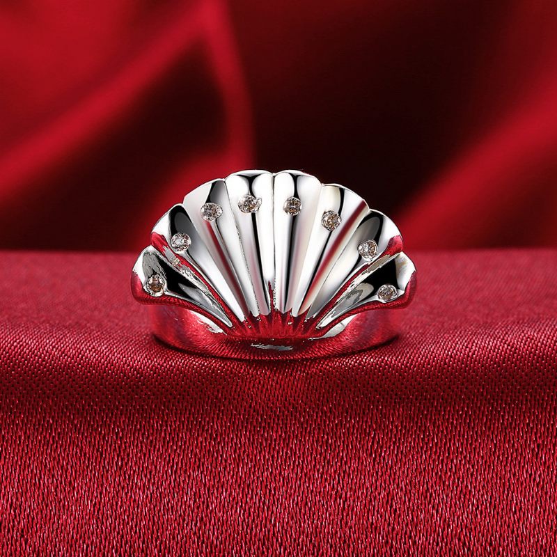 Yueyin Luxury Ring Elegant Shell Cirkon Gyűrű