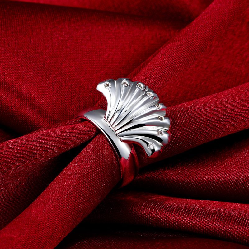 Yueyin Luxury Ring Elegant Shell Cirkon Gyűrű