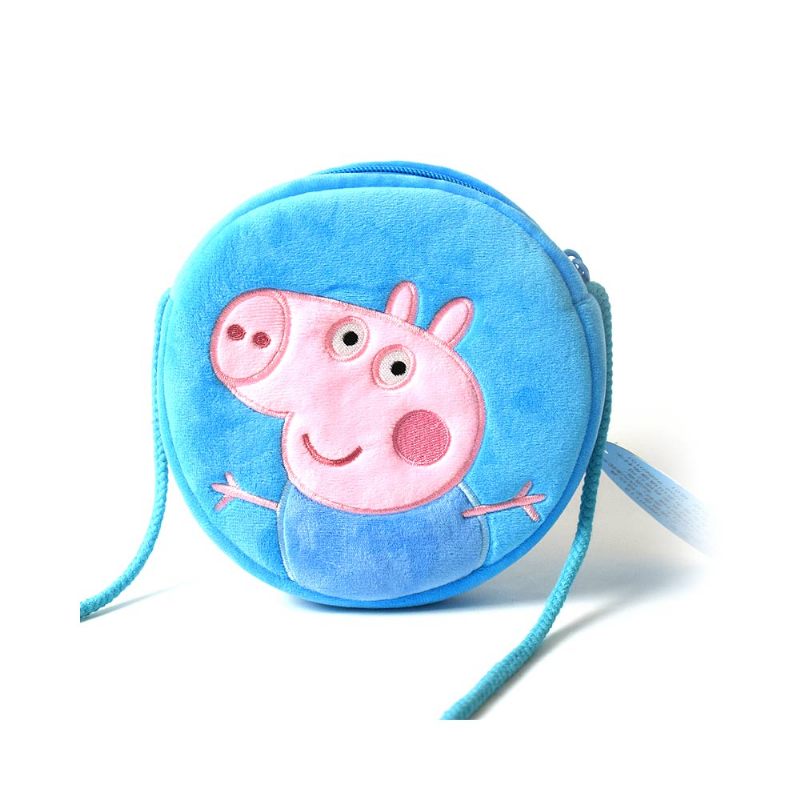 Aranyos Peppa George Pig Little Kerek Gyermek Válltáska Ultrasoft Plüss Pamut Táska Keresztes Testtáska Lányoknak Fiúknak