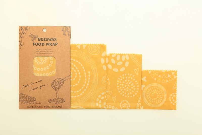 3 Csomag Újrafelhasználható Fenntartható Természeti Méhviaszból Készült Élelmiszercsomagolás