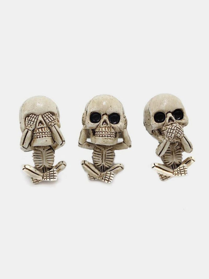 3 Db Készlet Kreatív Gyanta Halloween Csont Koponya Csontváz Diffúzor Autó Szellőző Klip Légfrissítő Szerencsés Dísz