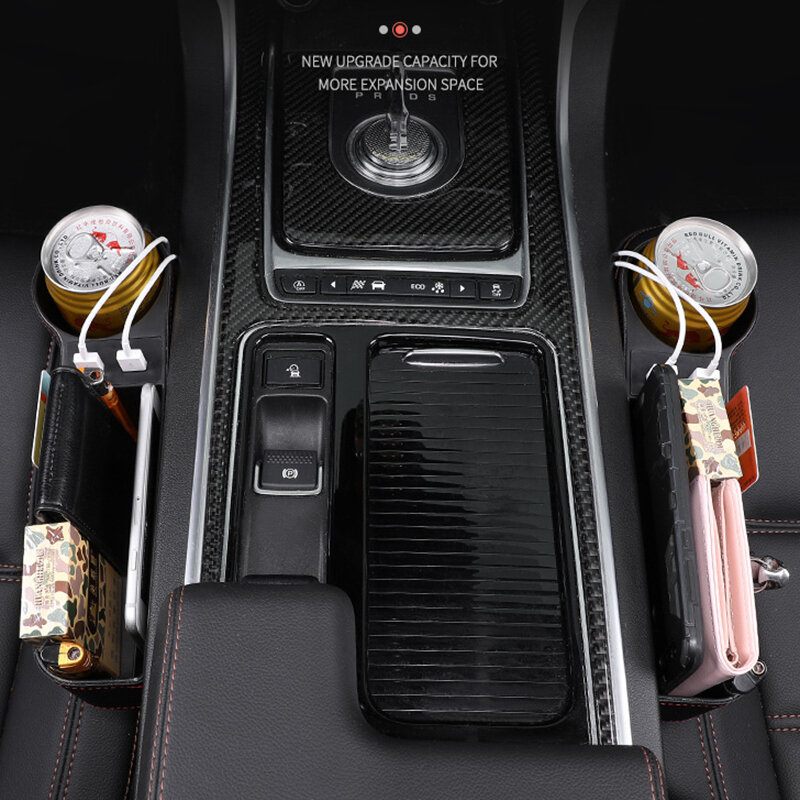 Car Seat Gap Tárolódoboz Usb Töltő Többfunkciós Bőr Autós Vízpohártartó