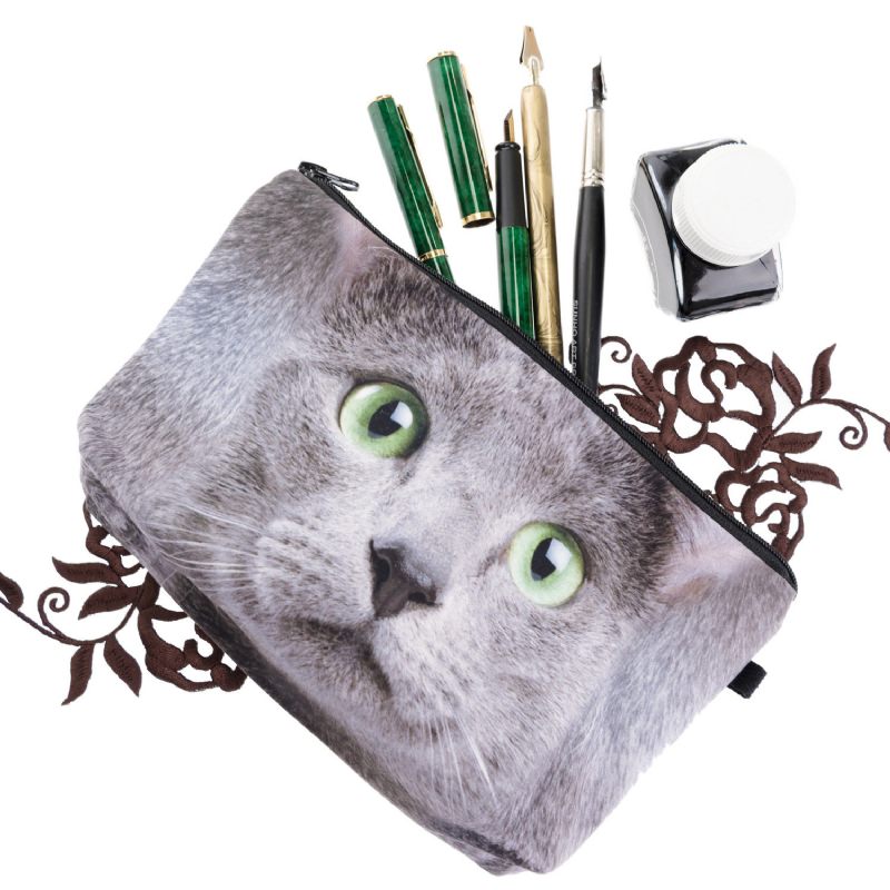 Cats 3d Nyomtatás Multifunkcionális Kozmetikai Táska Kuplungtáska Tároló Mosótáska
