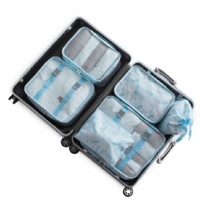 Kcasa 6db Tavaszi Utazási Tárolótáska Készlet Hordozható Rendezett Bőrönd Rendszerező Ruha Csomagolás