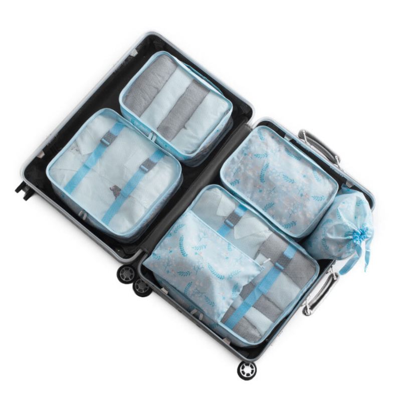 Kcasa 6db Tavaszi Utazási Tárolótáska Készlet Hordozható Rendezett Bőrönd Rendszerező Ruha Csomagolás