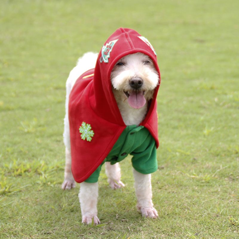 Karácsonyi Kisállat Ruhák Vicces Cospaly Little Red Riding Hood Kutyakészlet