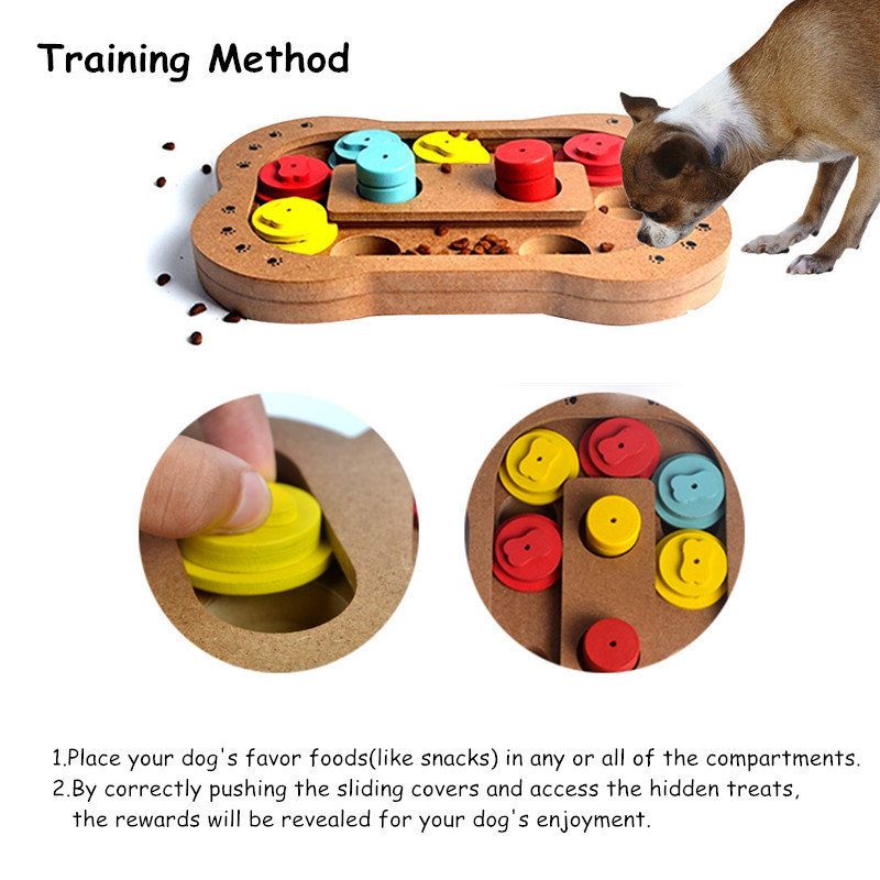 Pet Dog Cat Game Iq Training Toy Fa Interaktív Ételadagoló Puzzle Tányér