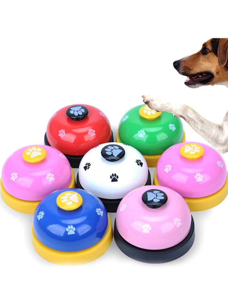 Pet Press Jingle Dog Cat Trainer Pet Intelligence Játék Lábnyomok Bells Dog Ringer