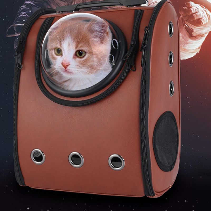 Pu Hordozható Space Pet Hátizsák U-alakú Háttal Háromdimenziós Szellőző Kialakítással Macskakutya Kölyökkutyának