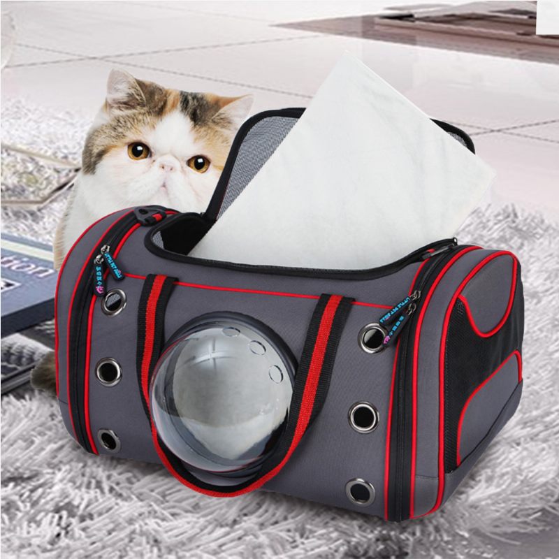 Space Pet Bag Hordozható Egy Vállas Messenger Légáteresztő Hátizsák Hordozó Kutya Macska Átlátszó Kiskutya Utazó Ketrece