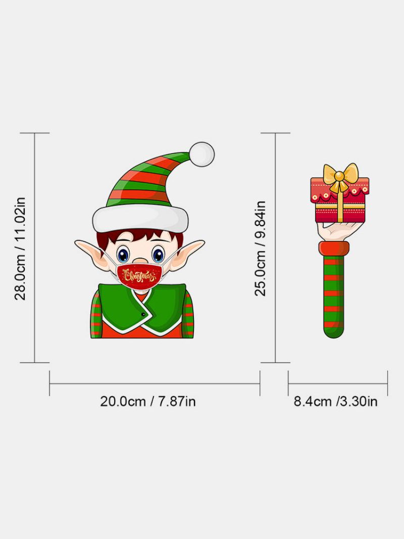 1 Db Karácsonyi Mikulás Maszkot Viselő Ablaktörlő Matrica Levehető Hátsó Szélvédő Autómatrica