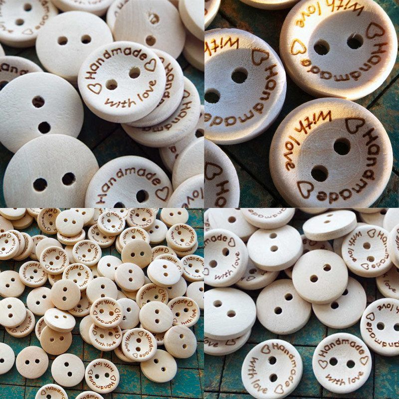 100 Db Természetes Színű Fa Gombok Emoji Mosolygó Arc Betűgomb Kézműves Szövet Barkács Kiegészítők