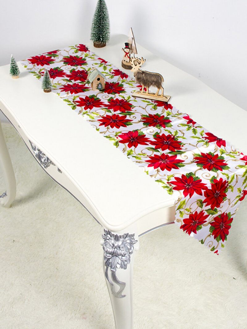 180*35cm Európai Karácsonyi Dekoráció Hímzés Asztali Zászló Otthoni