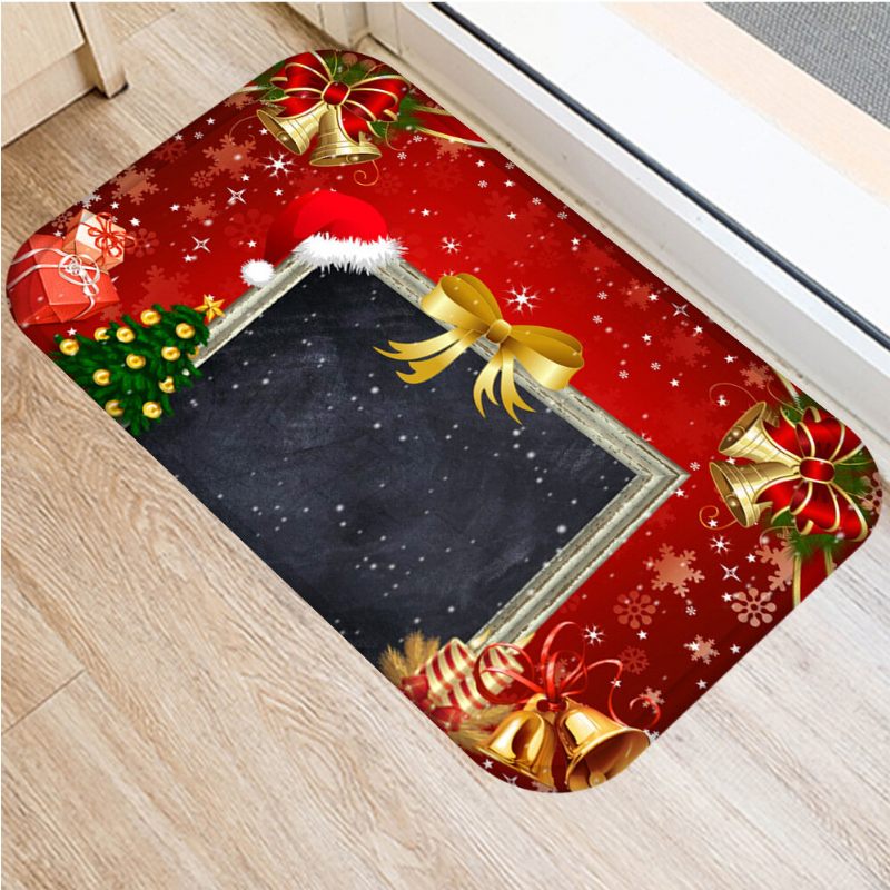 40*60cm Merry Christmas Mintás Csúszásmentes Szőnyeg Bejárati Ajtószőnyeg Fürdőszoba Padló Dekoráció