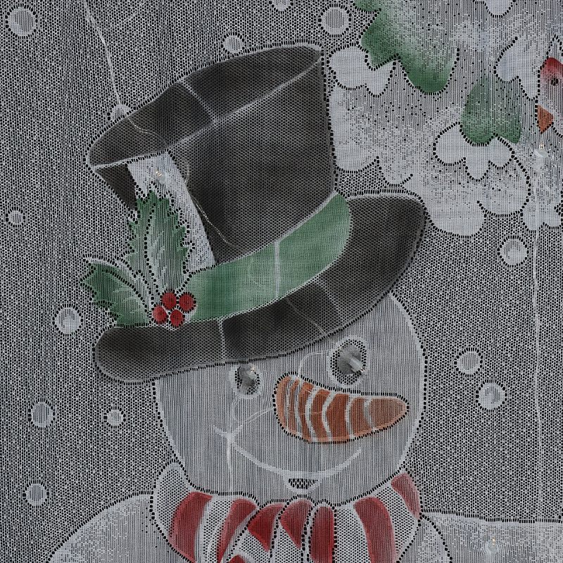40x84 Hüvelyk Karácsonyi Hóember Fehér Csipke Ablakfüggöny Led Zsinórral